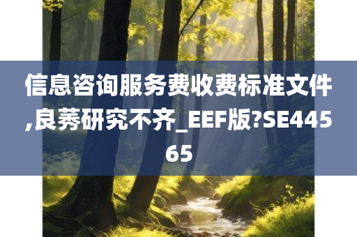 信息咨询服务费收费标准文件,良莠研究不齐_EEF版?SE44565